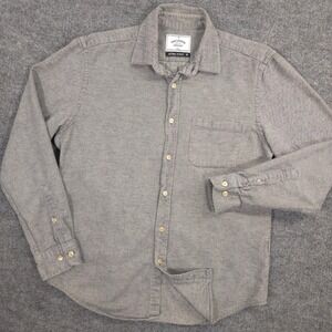 Portuguese Flannel Teca Shirt Mens M Gray Front Pocket Made In Portugal Preppy